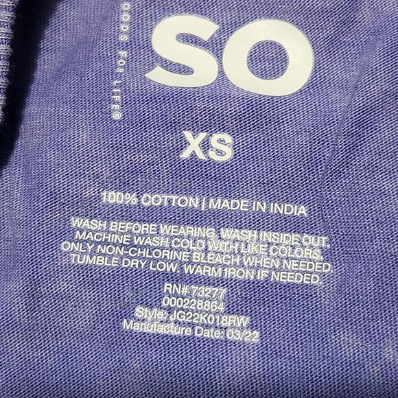 SO Brand Crop Top Size XSmall Tie Dye Purple Soft - Picture 6 of 6